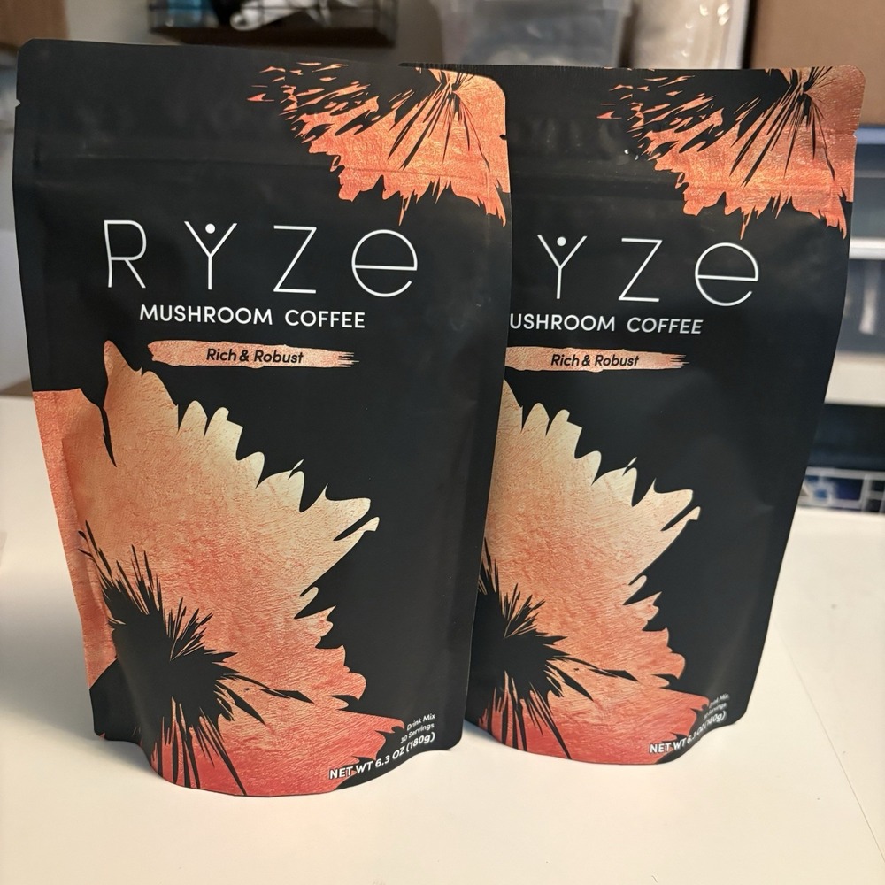 2 BAGS RYZE Mushroom Coffee Rich & Robust Organic 6.3oz 10/2027